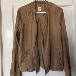 Gap Dark Tan Lightweight Spring Jacket - Sz M Tall